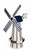 Amish Crafted Poly Windmill, Finished In Primary Color: Ivory, Accent/Trim Color: Patriotic Blue