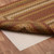 VHC Brands Tea Cabin rectangle braided jute rug, crimson, moss green, cream, 20" x 30", with pad underneath.