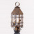 Barn Outdoor Post Light in Solid Weathered Brass - 3 Light