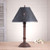 Irvin's Gatlin Lamp In Hartford Pumpkin Shown With Optional 12" Chisel Design Shade In Textured Black