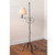 Irvin's Tinware - Wrought Iron Floor Lamp With Linen Shade 