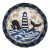 Nautical White Whale Lighthouse Braided Coaster
