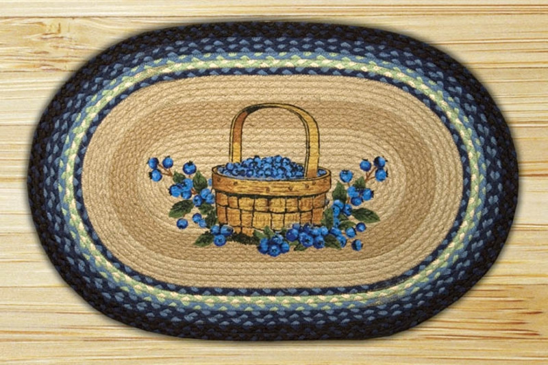 Earth Rugs - C-312 Blueberry/Cream - 100% Jute Braided Rug