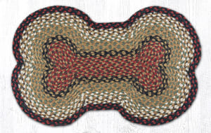 Braided pet rug in bone shape