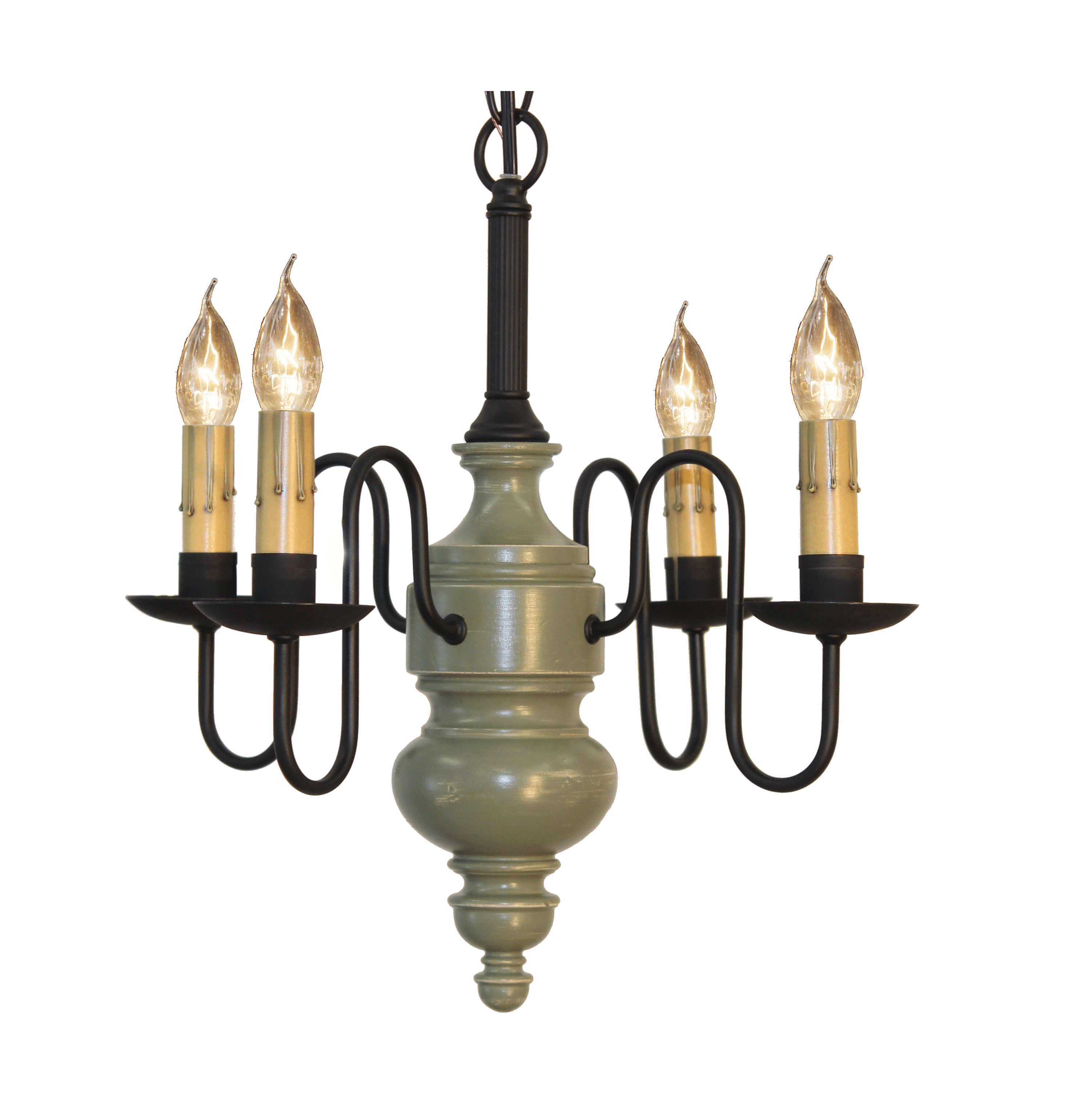 Chesapeake Mini Chandelier Finished In Williamsburg Stone, Tate Olive