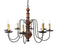 Katie's Hamilton Chandelier Finished In Michael's Cherry With Black Trim