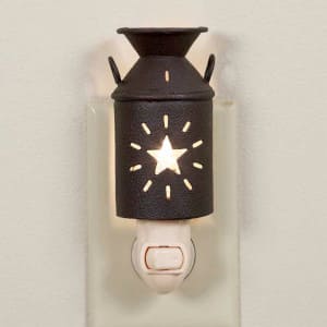 Rustic milk can night light