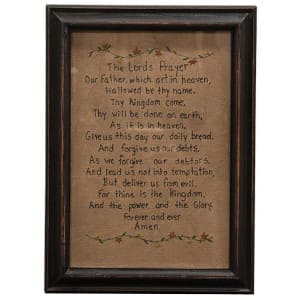 The Lord's Prayer primitive stitchery