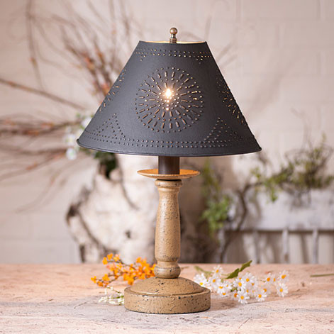Irvin's Tinware - Butcher's Chamberstick Lamp - Colonial Lamps 873T