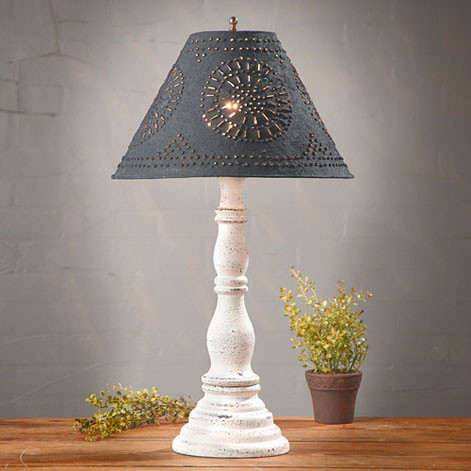 Irvin's Tinware - Davenport Table Lamp - Primitive Lamps 9187T