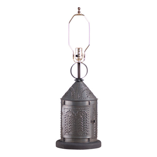 Irvin's Tinware - Fireside Lamp - Punched Tin Willow Design 815WLKB