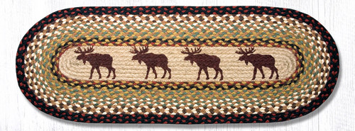 Braided Table Runners - Moose Table Runner -Earth Rugs TR-019M