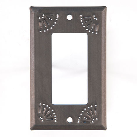 Blackened Tin Single Rocker Cover With Chisel Design 789RBT