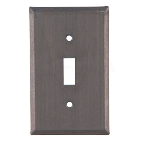 Blackened Tin Unpierced Single Switch Cover 379SBT