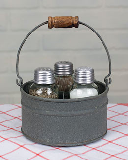 Mason Jar Salt Pepper and Toothpick Caddy - Round Bucket Caddy 811322T