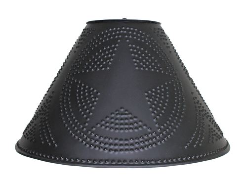 Pierced Tin Lamp Shades - 16" Black Shade - Handcrafted In USA KHL-640