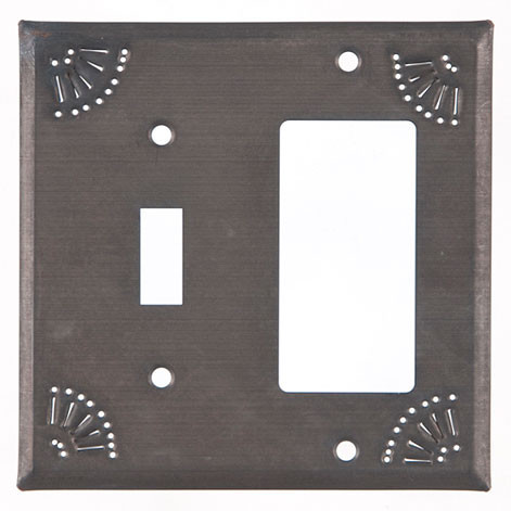 Blackened Tin Switch and Rocker Cover With Chisel Design 789SRBT