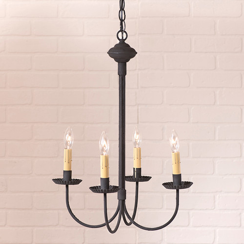 Irvins Tinware - Grandview 4 Arm Chandelier - Wrought Iron Chandeliers 9202BK