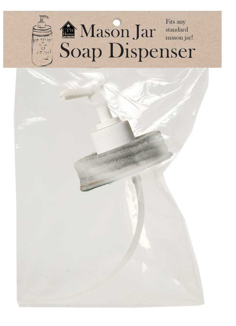 Lids - Mason Jar Soap or Lotion Dispenser Lid in Barn Roof with White Pump 360271PLT