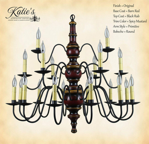 Katies Handcrafted Lighting - Elders 3-Tier Chandelier - Primitive Chandeliers