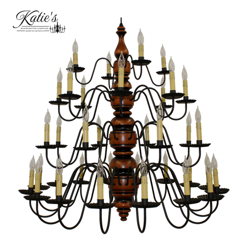 Katies Handcrafted Lighting - Kingston 4-Tier Chandelier - Primitive Wood Chande