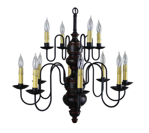 Katies Handcrafted Lighting - Chesapeake 2-Tier Chandelier - Country Chandliers