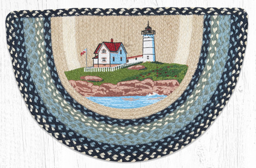 Braided Jute Printed Rug - SCP-619 - Nubble Lighthouse Slice Rug - Earth Rugs