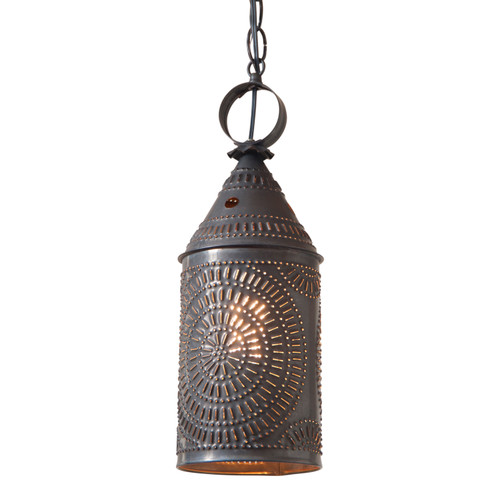 Irvin's Tinware - Hanging Lantern Pendant Light - Punched Tin 863CKB