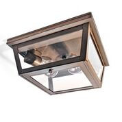 Northeast Lantern Brass Outdoor Flush Mount Ceiling Light Handcrafted