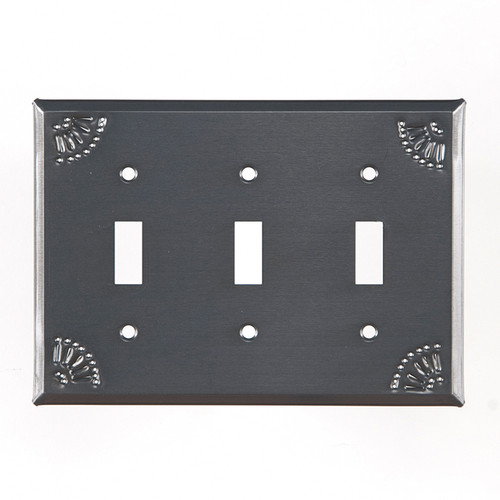 Country Tin Triple Switch Cover With Chisel Design 789TSCT