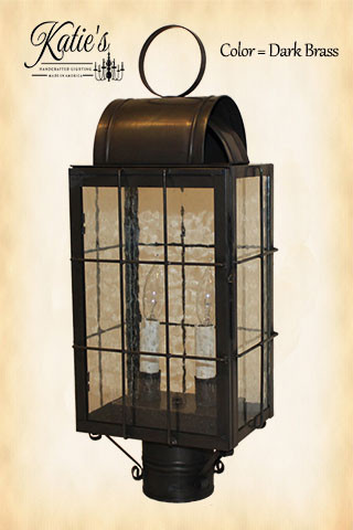 Outdoor Lanterns - Danbury Post Lantern - Katie's Handcrafted Lighting 73P-AB