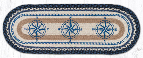 Braided Table Runners - Compass Rose - Table Runner -Earth Rugs 68-443CR