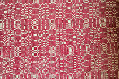 Fabric Table Runner - Bayberry Weave - Cranberry and Tan AQ65LR