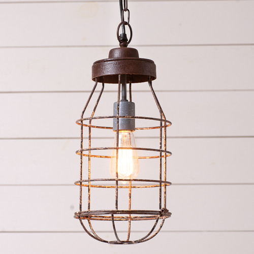 Irvin's Tinware - Industrial Cage Light Pendant Light - Imported G20-63