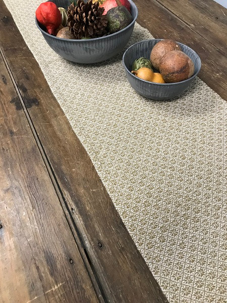 Cherry Blossom Fabric Table Runner Mat - Cream and Mustard RQ16MLR