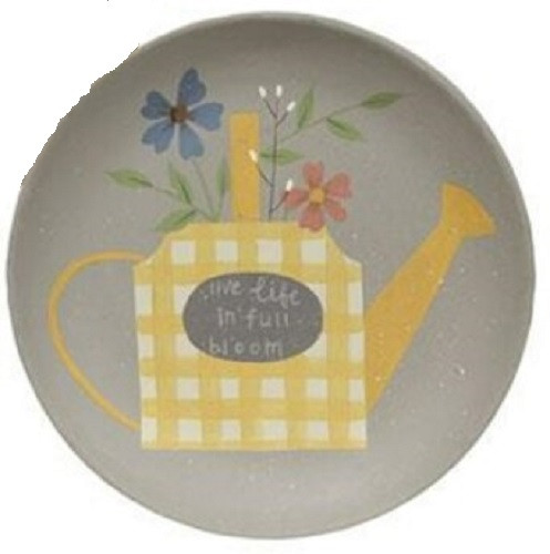 Watering Can & Flowers Plate G35270
