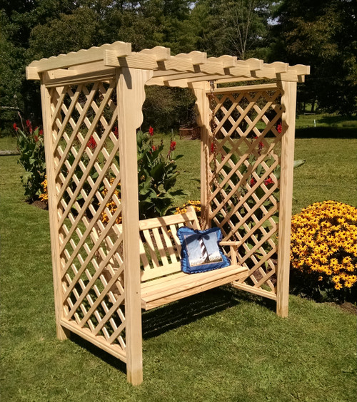 Amish Handcrafted - Covington Arbor With Swing - Cedar Arbors BC-1515C