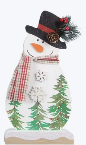 Wood Tabletop Snowman 91910S