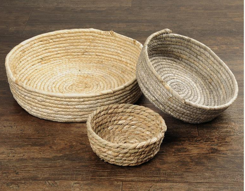 Corn Husk Rope Basket Trays
