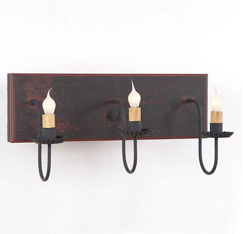 Irvins Tinware - 3 Arm Vanity Light - Country Lighting 9190H1
