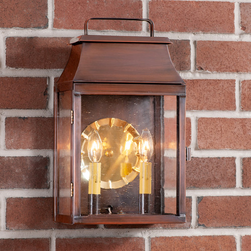 Valley Forge Outdoor Wall Light in Solid Antique Copper- 2 Light