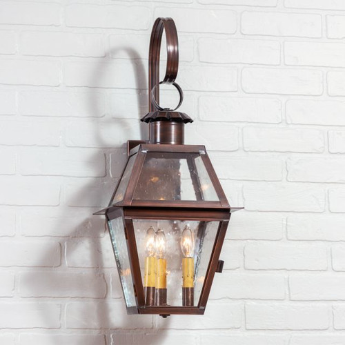 Town Crier Outdoor Wall Light in Solid Antique Copper - 3 Light GL215COP