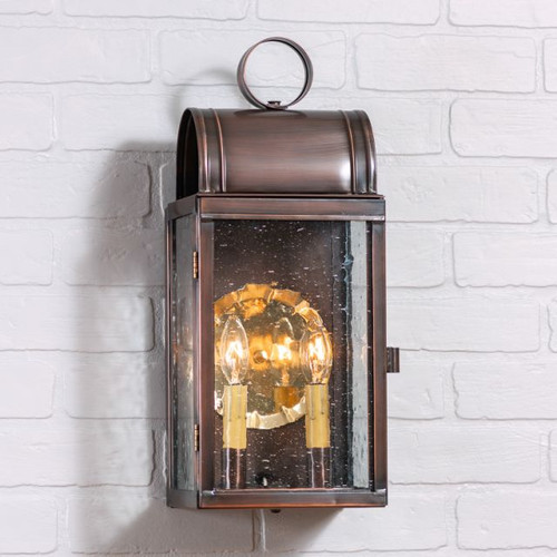 Town Lattice Outdoor Wall Light in Solid Antique Copper - 2 Light GL78COP