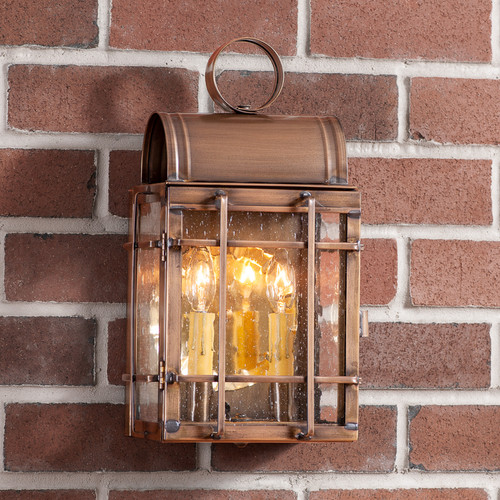 Carriage House Outdoor Wall Light in Solid Weathered Brass - 2 Light GL94BR
