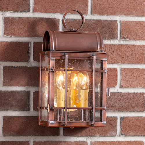 Carriage House Outdoor Wall Light in Solid Antique Copper - 2 Light GL94COP
