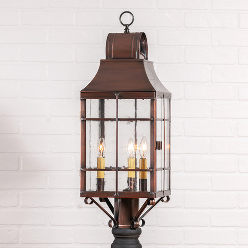 Stenton Outdoor Post Light in Solid Antique Copper - 3 Light GL98PCOP