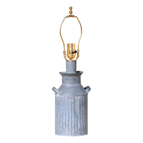 Irvin's Tinware - Milk Jug Lamp Base in Weathered Zinc - Farmhouse Lighting K20-19WZ