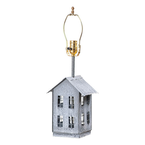 Irvin's Tinware - House Lamp Base in Weathered Zinc K20-15WZ