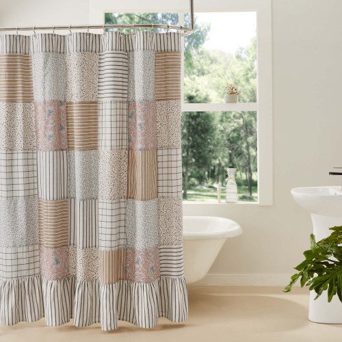 VHC Brands - Kaila Patchwork Shower Curtain 72x72