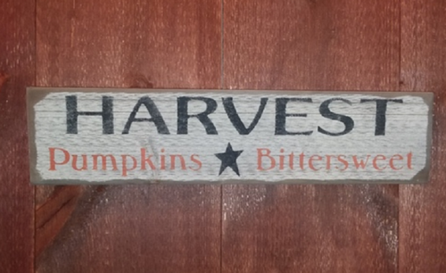 Harvest Pumpkins Bittersweet Primitive Wooden Sign